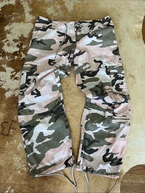 Rothco Pink & Green Camo Wide Leg Cargo Pants